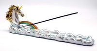 Pacific Giftware Fantasy Wonderland Unicorn Over Colorful Rainbow Bridge Stick Incense Holder 12 Inch L
