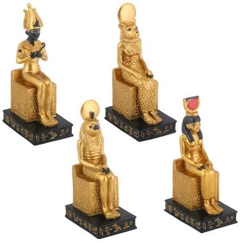 Egyptian Seated Gods Figurine Decoration, Set of 4