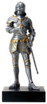 YTC Silver Colored Gothic Knight Design Standing Statue in Full Armor