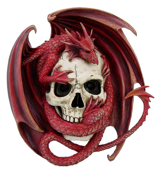 Blood Dragon Contemplation Skull Sculptural Wall Decor by Anne Stokes Fantasy Artist