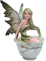 Green Tea Faery- Tea Cup Faery Collection by Amy Brown Fantasy Art