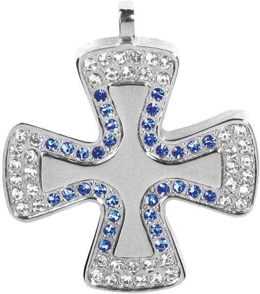 YTC Summit Stone Crusted Cross Pendant - Collectible Medallion Necklace Accessory