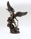 15 Inch Saint Michael In Battle with Sword Resin Statue Figurine