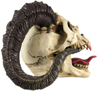 PTC 10.5 Inch Evil Ram Horned Skull with Tongue Out Figurine Statue