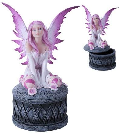 Fairyland Legend Pink Flower Fairy Trinket Box Celtic Jewelry