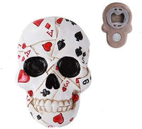 Poker Skull Fridge Magnet Bottle Opener Collectible Figurine
