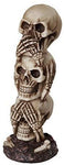 Pacific Giftware See No Evil Hear No Evil Speak No Evil Stacked Skull Figurine Tower Gothic Tabletop Decor 7.5 H