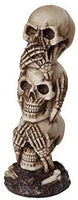 Pacific Giftware See No Evil Hear No Evil Speak No Evil Stacked Skull Figurine Tower Gothic Tabletop Decor 7.5 H