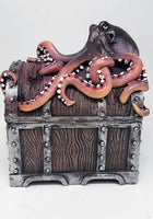 Decorative Davy Jones Locker Treasure Chest with Octopus Collectible Trinket Box 5 Inches