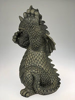 Hip-Hop Dabbing Dancing Dragon Garden Display Decorative Accent Sculpture Stone Finish 10 Inch Tall