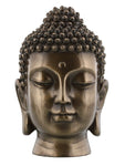 6.5 Inch Buddha Head Buddhist Religious Bronze Finish Statue Figurine (Polished Bronze)