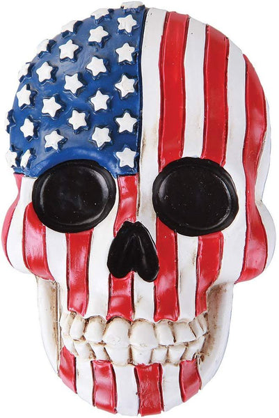 US Flag Skull Fridge Magnet Bottle Opener Collectible Figurine