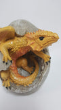 PTC 4.75 Inch Yellow Dragon Hatchling in Egg Casing Statue Figurine