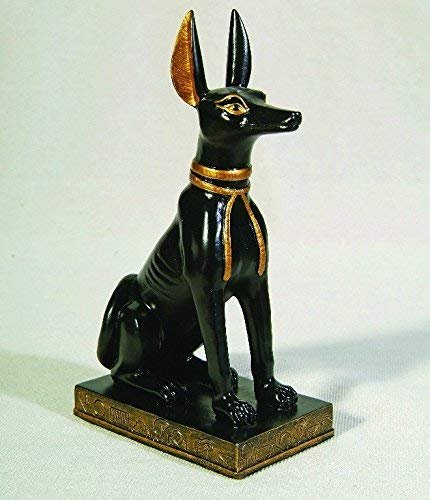 PTC Gold and Black Color Egyptian Anubis Dog Sitting Figurine Statue