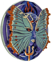 Psyche - Spirit Goddess of Growth & Transformation Round Wall Plaque Designed by Oberon Zell 5.75 Inches Diameter