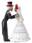 4 Inch Day Of The Dead Skeleton Wedding Couple Kiss Figurine