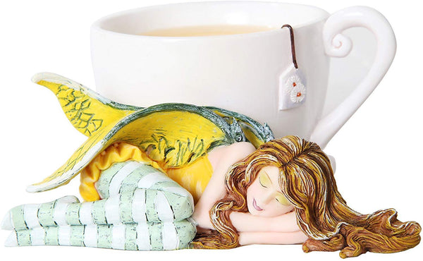 4.5 Inch Chamomile Tea Fairy Sleeping by Cup Statue Figurine