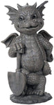 Pacific Giftware Garden Dragon Green Thumb Gardener Dragon Decorative Garden Accent Sculpture Stone Finish 10 Inch Tall