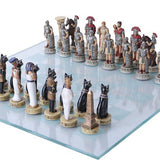 Crusader VS Ottoman Chess Set With Glass Board