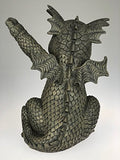 Hip-Hop Dabbing Dancing Dragon Garden Display Decorative Accent Sculpture Stone Finish 10 Inch Tall