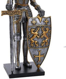 Pacific Giftware Medieval Times King's Royal Guardian Knight in Shining Armor Sword and Shield Statue 22 Inch