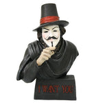 Pacific Trading Giftware Guy Fawkes Bust Also Known as Guido Fawkes Collectible Made of Polyresin, 7.25" H