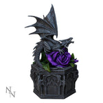 7.25 Inch Dragon Beauty with Purple Rose Jewelry/Trinket Box Figurine