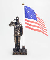 Pacific Giftware US Air Force Cold Cast Bronze Officer Salute Stars and Stripes Honoring America's Finest Desktop Collectible Pen Holder