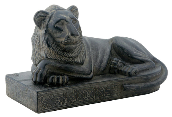 Dark Smiling Lion Lounging Statue