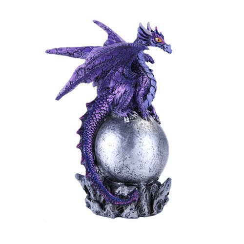 Pacific Giftware Small Winged Guardian Purple Dragon on Orb