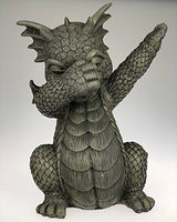 Hip-Hop Dabbing Dancing Dragon Garden Display Decorative Accent Sculpture Stone Finish 10 Inch Tall