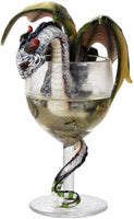 White Wine Goblet Dragon Collectible by Stanley Morrison