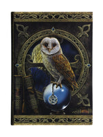 Artwork by Lisa Parker Spell Keeper Owl with Pentagram Pagen Embossed Journal By Lisa Parker