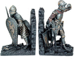 Pacific Giftware Medieval Knights In Shining Armor Sculptural Decorative Bookends Set 8 Inch Tall