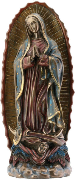 Our Lady of Guadalupe Virgin Mary Resin Statue, Bronze Color