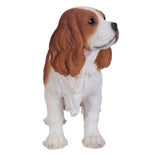 Realistic Life Size King Charles Spaniel Statue Detailed Sculpture Glass Eyes Hand Painted Resin 16 inch Figurine Home Decor Amazing Likeness