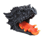 10.75"L Gothic Dragon Skull Head Wine Bottle Holder Stone Fire