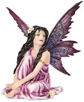 5.25 Inch Fairyland Purple Winged Fairy with Flowers Statue Figurine