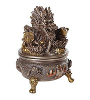Oriental Fengshui Antique Dragon Lidded Incense Burner