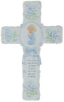 Pacific Giftware Porcelain Bisque Praying Boy Wall Cross with Childs Prayer Statue, 8.5" W