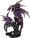 Pacific Giftware Royal Purple Dragon Family Collectible Figurine 9 Inch Tall