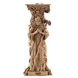 Pacific Giftware Triple Goddess Mother Maiden Crone Tea Light Candle Holder Stand 10 Inch (Antique Ivory)