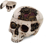 PTC 7.25 Inch Mechanical Steampunk Open Skull Box Statue Figurine