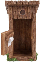 Pacific Giftware Miniature Fairy Garden Wooden Outhouse Toilet with Door Figurine Display 5.75 Inches