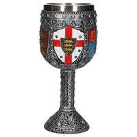 Medieval Wine Goblet English Crest Stainless Steal Insert