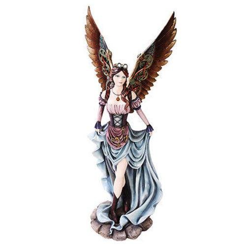 Large Steampunk Fairy Collection Gear Mechanical Wings Flight Figurine Statue