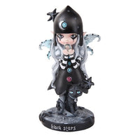 Pacific Giftware Dolly Fae Collection:Black Stars Fairy with Black Cat