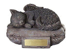 Pet Memorial Angel Cat Sleeping On Pillow Cremation Urn Bottom Load 30 Cubic...