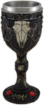 Goblets Southwest Bull Skull Brown And Gold Wine Goblet W/Stainless Steel Liner 3 X 7.75 X 3 Inches Brown