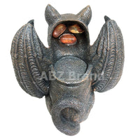 ABZ Brand Vampire Winged Red Eye Standing Cat Gargoyle Candle Holder Statue Figurine Gothic Myth Fantasy Sculpture Decor